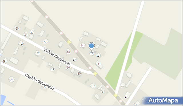 Czyżów Szlachecki, Czyżów Szlachecki, 13, mapa Czyżów Szlachecki