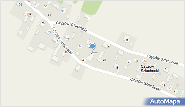 Czyżów Szlachecki, Czyżów Szlachecki, 42, mapa Czyżów Szlachecki