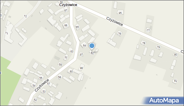 Czyżowice, Czyżowice, 62, mapa Czyżowice