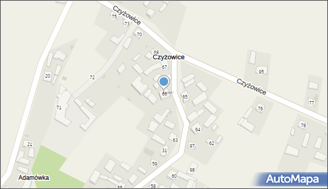 Czyżowice, Czyżowice, 66, mapa Czyżowice