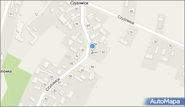 Czyżowice, Czyżowice, 97, mapa Czyżowice