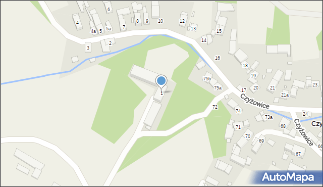 Czyżowice, Czyżowice, 1, mapa Czyżowice