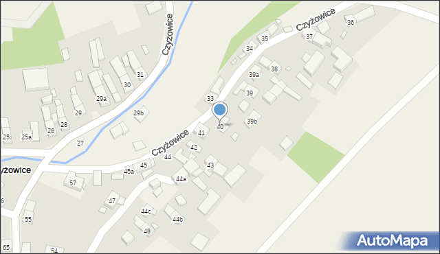 Czyżowice, Czyżowice, 40, mapa Czyżowice
