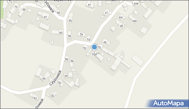 Czyżowice, Czyżowice, 51a, mapa Czyżowice