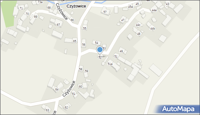 Czyżowice, Czyżowice, 52, mapa Czyżowice