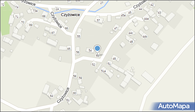 Czyżowice, Czyżowice, 53, mapa Czyżowice