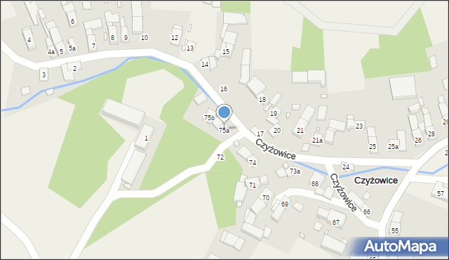 Czyżowice, Czyżowice, 75a, mapa Czyżowice