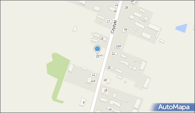 Czyżyki, Czyżyki, 13, mapa Czyżyki