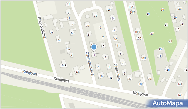 Dąbrowa Chotomowska, Czeremchowa, 4, mapa Dąbrowa Chotomowska