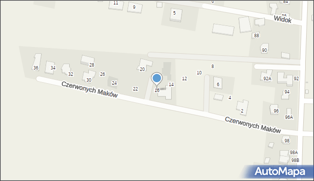 Dawidy Bankowe, Czerwonych Maków, 16, mapa Dawidy Bankowe