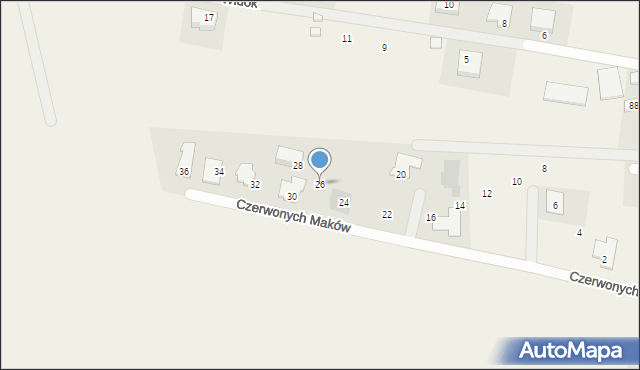 Dawidy Bankowe, Czerwonych Maków, 26, mapa Dawidy Bankowe
