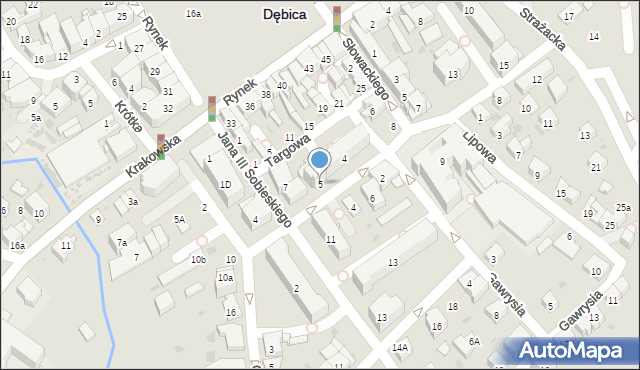 Dębica, Czarnieckiego Stefana, hetm., 5, mapa Dębicy