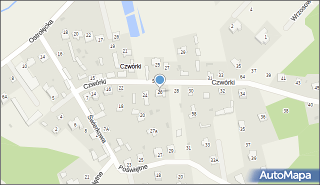 Długosiodło, Czwórki, 26, mapa Długosiodło