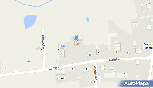 Dobroszów Oleśnicki, Czeska, 12, mapa Dobroszów Oleśnicki