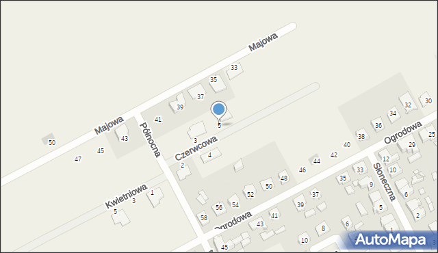 Dopiewo, Czerwcowa, 5, mapa Dopiewo