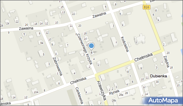 Dubienka, Czerwonego Krzyża, 6, mapa Dubienka