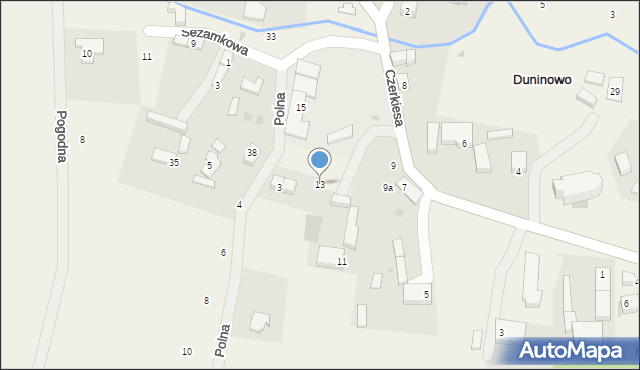 Duninowo, Czerkiesa Józefa, ks., 13, mapa Duninowo