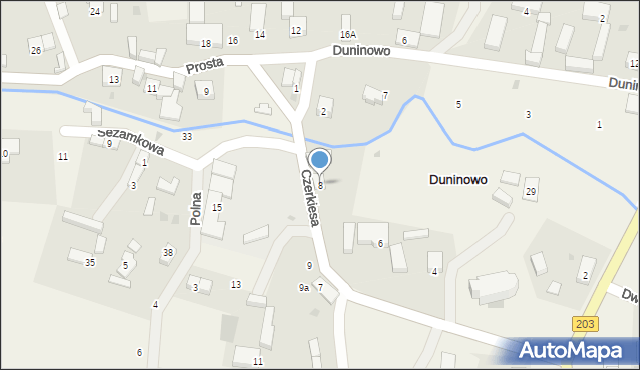 Duninowo, Czerkiesa Józefa, ks., 8, mapa Duninowo