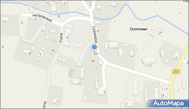 Duninowo, Czerkiesa Józefa, ks., 9, mapa Duninowo