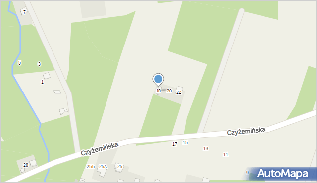 Dylew, Czyżemińska, 18, mapa Dylew