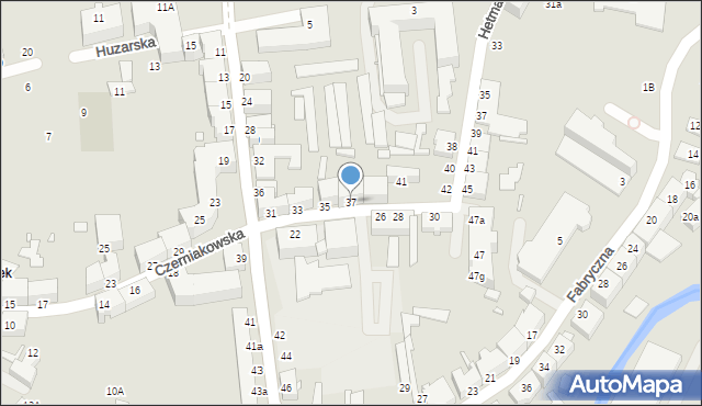 Elbląg, Czerniakowska, 37, mapa Elbląga