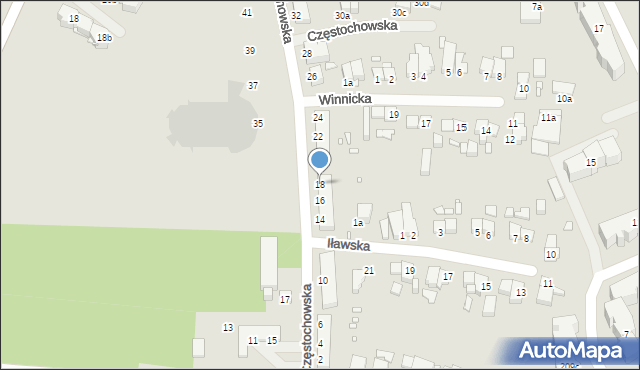 Elbląg, Częstochowska, 18, mapa Elbląga