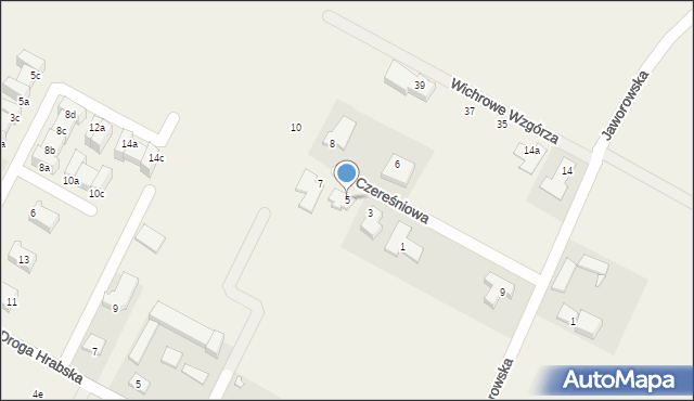 Falenty Nowe, Czereśniowa, 5, mapa Falenty Nowe