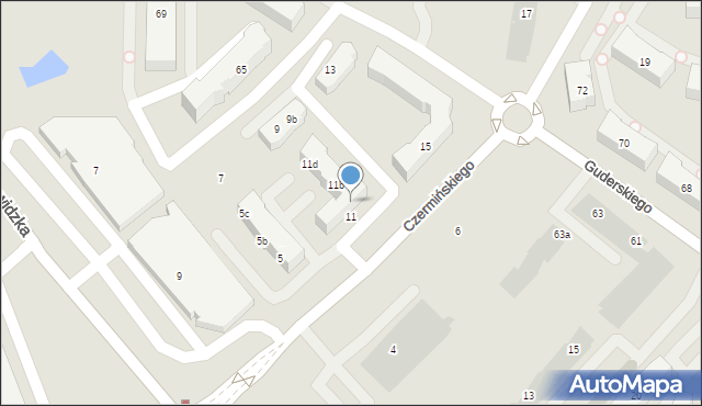 Gdańsk, Czermińskiego Władysława, 11a, mapa Gdańska