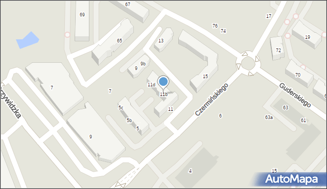Gdańsk, Czermińskiego Władysława, 11b, mapa Gdańska