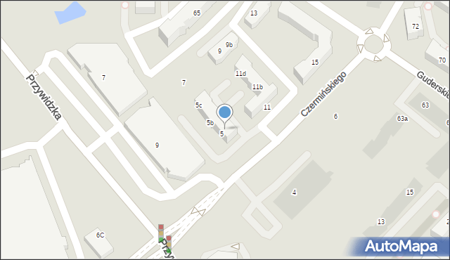 Gdańsk, Czermińskiego Władysława, 5a, mapa Gdańska