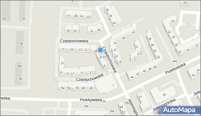 Gdańsk, Częstochowska, 17, mapa Gdańska