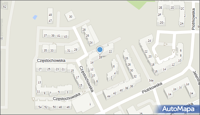 Gdańsk, Częstochowska, 18, mapa Gdańska