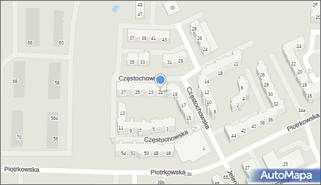 Gdańsk, Częstochowska, 21, mapa Gdańska