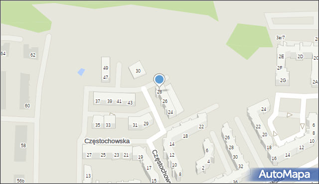 Gdańsk, Częstochowska, 28, mapa Gdańska