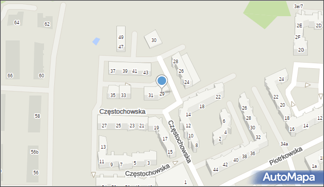 Gdańsk, Częstochowska, 29, mapa Gdańska