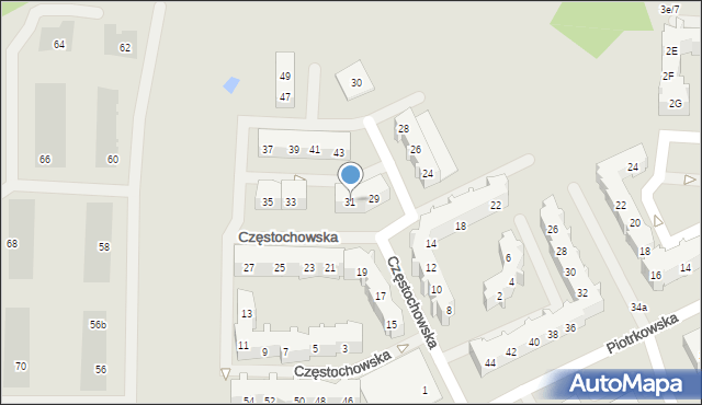 Gdańsk, Częstochowska, 31, mapa Gdańska