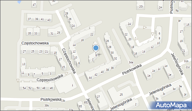 Gdańsk, Częstochowska, 4, mapa Gdańska