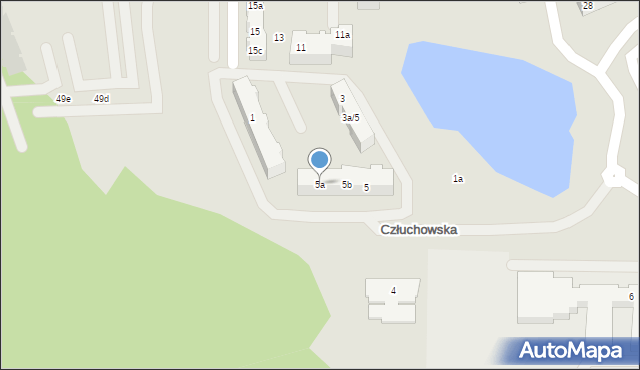 Gdańsk, Człuchowska, 5a, mapa Gdańska