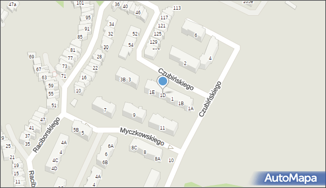 Gdańsk, Czubińskiego Zygmunta, prof., 1D, mapa Gdańska