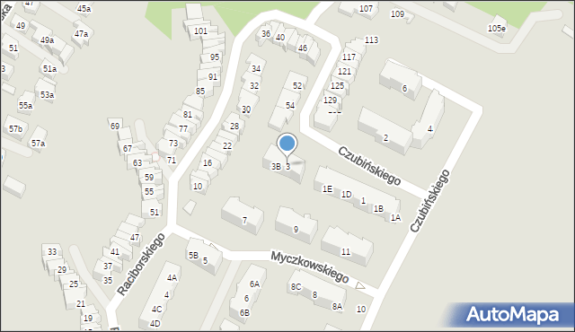 Gdańsk, Czubińskiego Zygmunta, prof., 3, mapa Gdańska