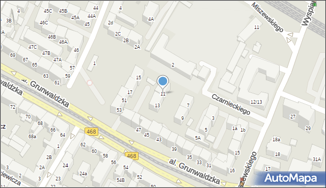 Gdańsk, Czarnieckiego Stefana, hetm., 11, mapa Gdańska