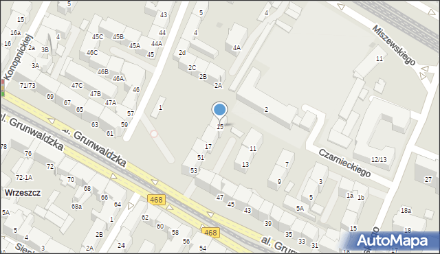Gdańsk, Czarnieckiego Stefana, hetm., 15, mapa Gdańska