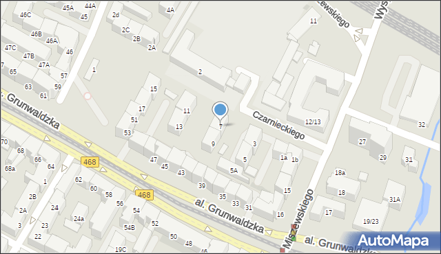 Gdańsk, Czarnieckiego Stefana, hetm., 7, mapa Gdańska