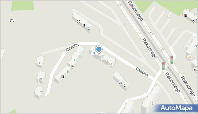 Gdańsk, Czecha Bronisława, 1C, mapa Gdańska