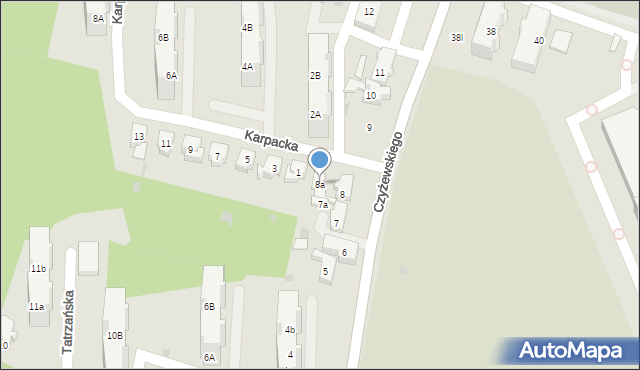 Gdańsk, Czyżewskiego Józefa, 8a, mapa Gdańska