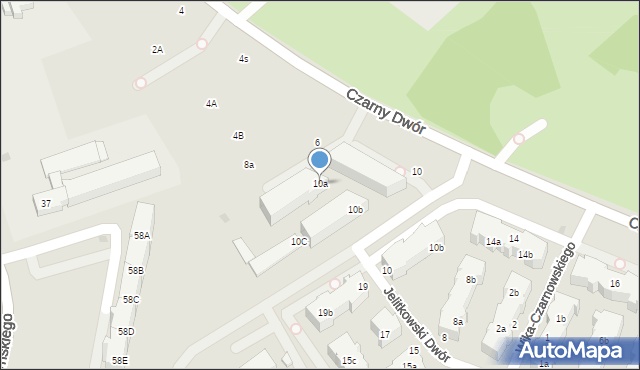 Gdańsk, Czarny Dwór, 10a, mapa Gdańska