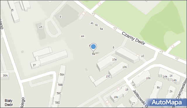 Gdańsk, Czarny Dwór, 8a, mapa Gdańska