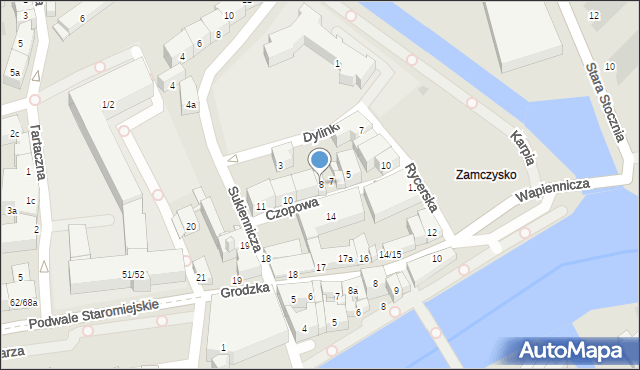 Gdańsk, Czopowa, 8, mapa Gdańska
