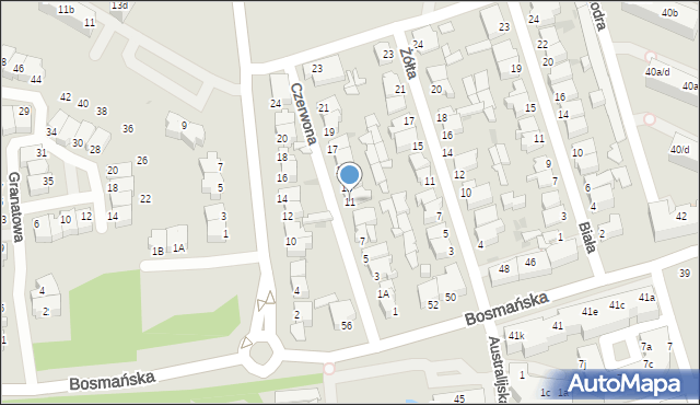 Gdynia, Czerwona, 11, mapa Gdyni