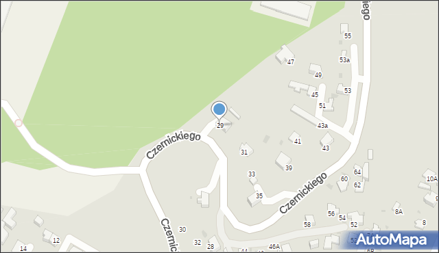 Gdynia, Czernickiego X., kadm., 29, mapa Gdyni